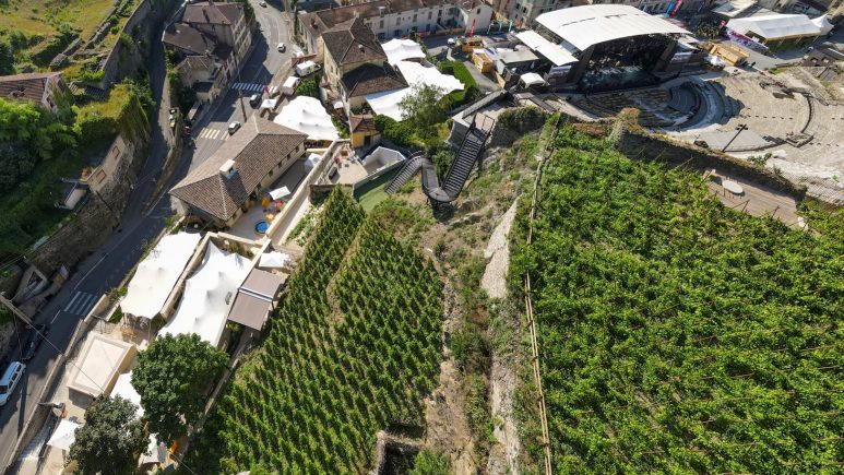 Vue aérienne sur les espaces réceptifs
